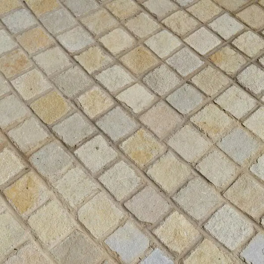 Fossil Mint Cobble Stone Set (100mm x 100mm) – 900 Cobbles (9m2 Pack)