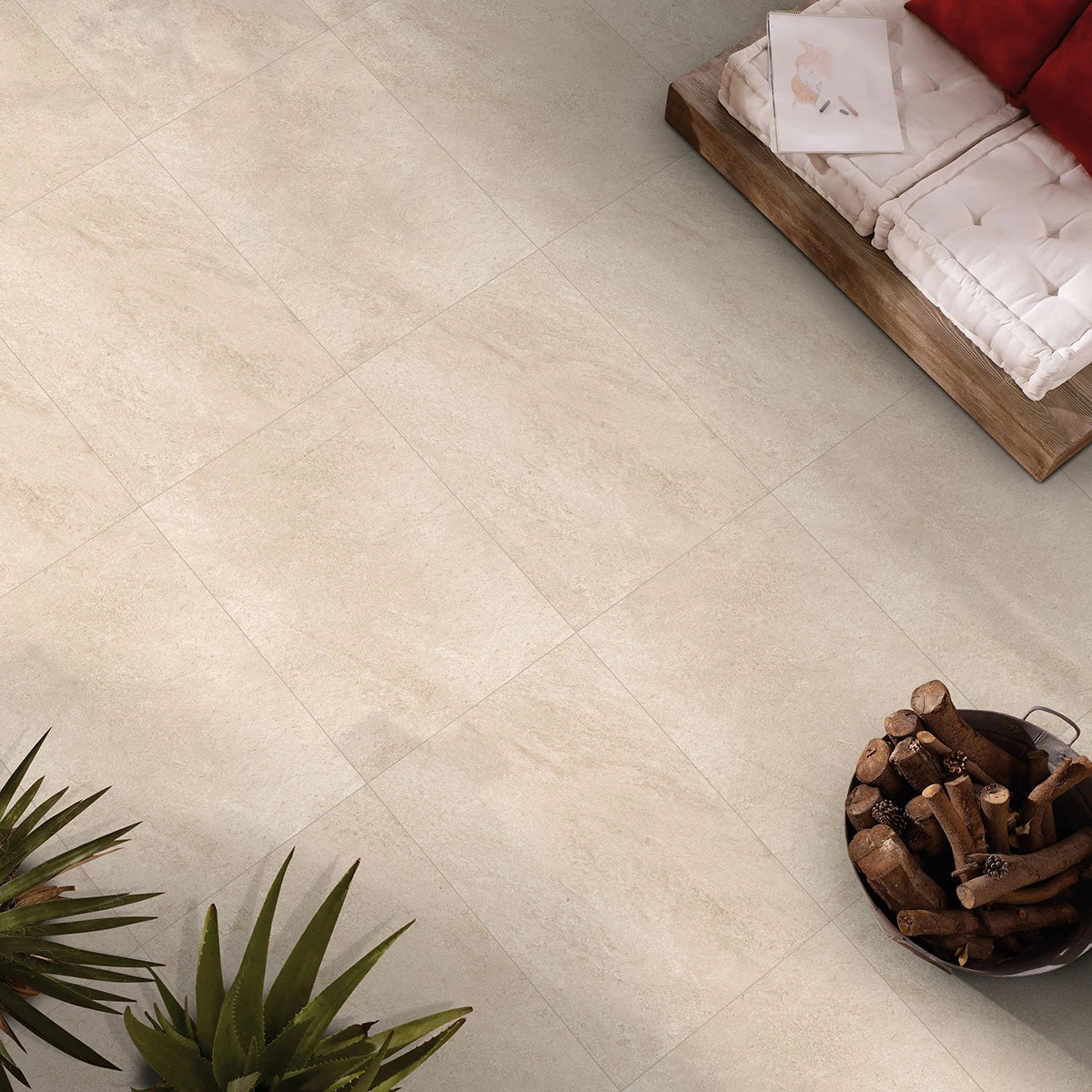 Hammer Stone Beige Outdoor Porcelain Paving Tiles – 900mm x 600mm – 20mm (21.6sqm)