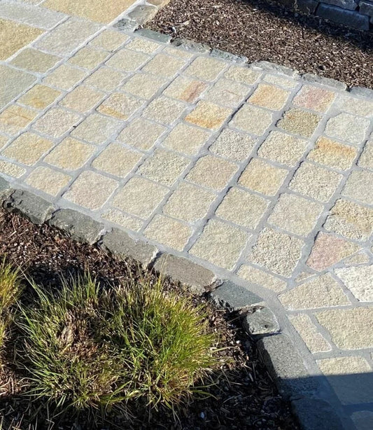 Lime Yellow Cobble Stone Set (100mm x 100mm) – 900 Cobbles (9m2 Pack)