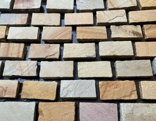 Lime Yellow Cobble Stone Set (100mm x 200mm) – 900 Cobbles (9m2 Pack)