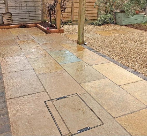 Lime Yellow Limestone Paving Slabs – 600mm x 900mm – 22mm (16.9 sqm)