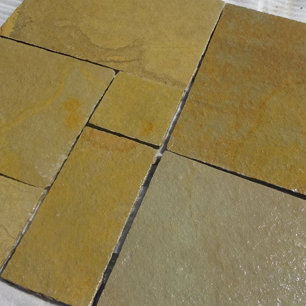 Lime Yellow Limestone Paving Slabs – Mixed – 22mm (15.3sqm)