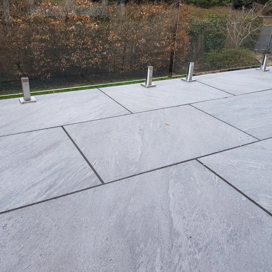 Quartz Grey Outdoor Porcelain Paving Tiles – 900mm x 600mm – 20mm (21.6sqm)