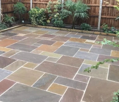 Raj Green Indian Sandstone Paving Slabs – Mixed – Patio Kit – 22mm (18.9sqm)
