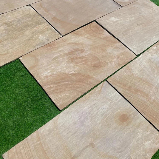 Rippon Buff Indian Sandstone Paving Slabs – 600mm x 900mm – 22mm (18.5sqm)