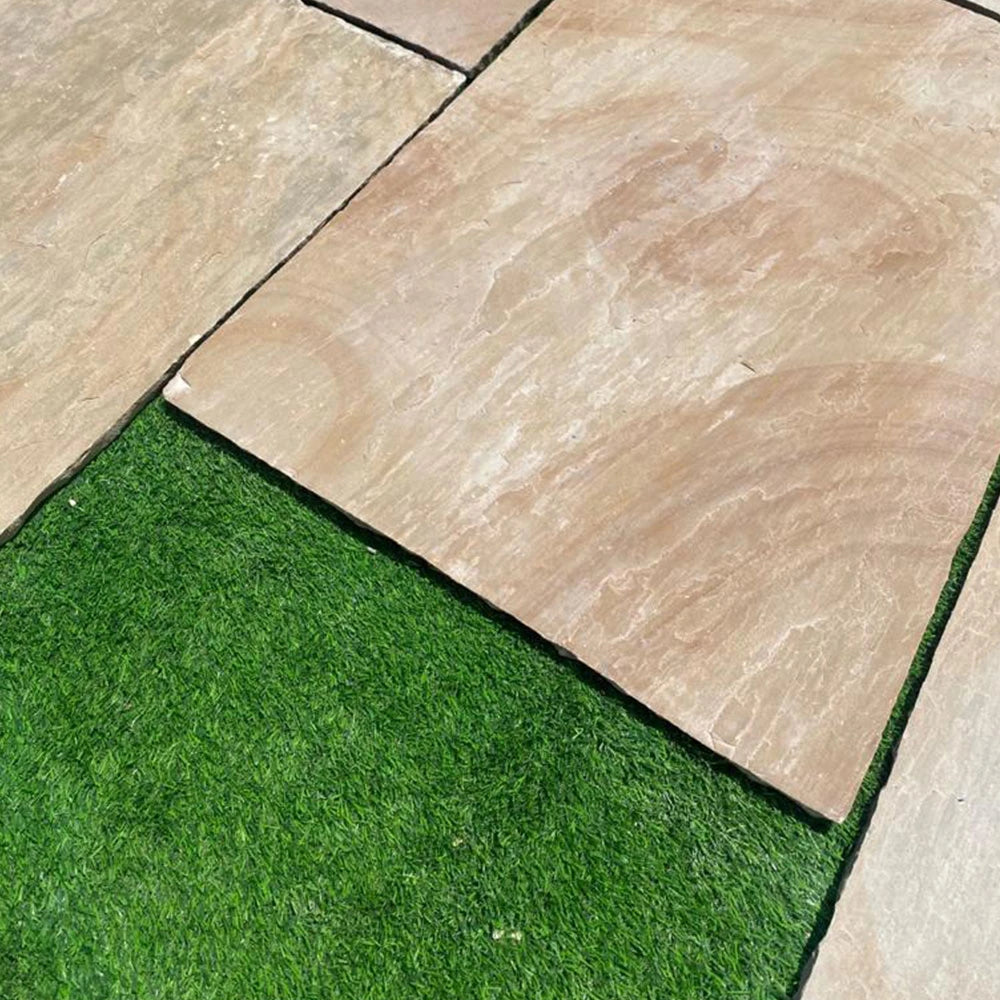 Rippon Buff Indian Sandstone Paving Slabs – 600mm x 900mm – 22mm (18.5sqm)