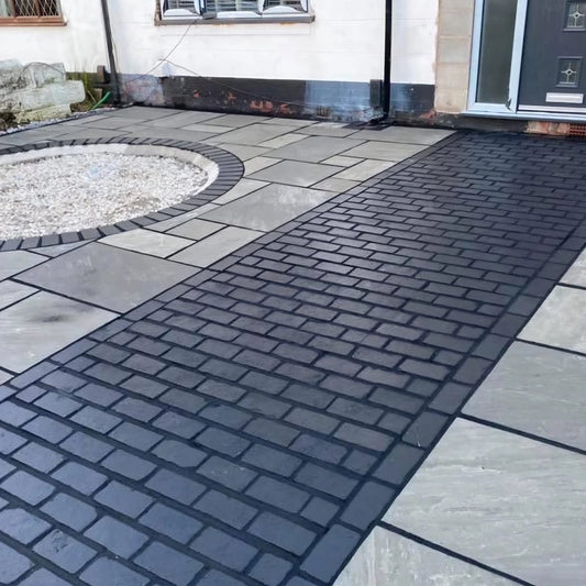Lime Black Cobble Stone Set (100mm x 200mm) – 900 Cobbles (9m2 Pack)