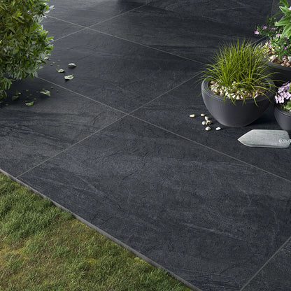 County Anthracite Outdoor Porcelain Paving Tiles – 900mm x 600mm – 20mm (21.6sqm)