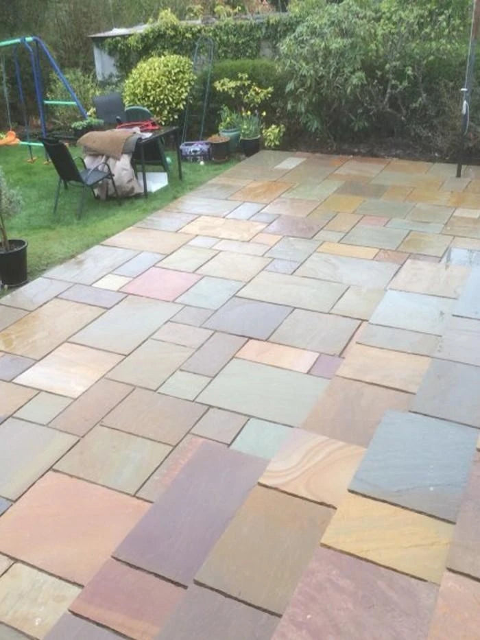 Raj Blend Indian Sandstone Paving Slabs – Mixed – Patio Kit – 22mm (18.9sqm)